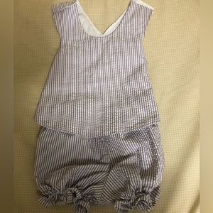 Purple seersucker swing back set